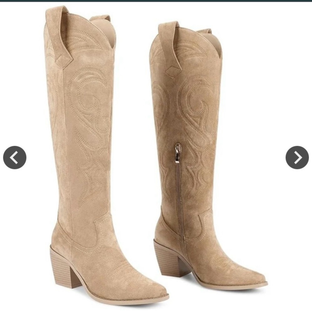 Bootique Tan Heeled Boots - Picture 2 of 3